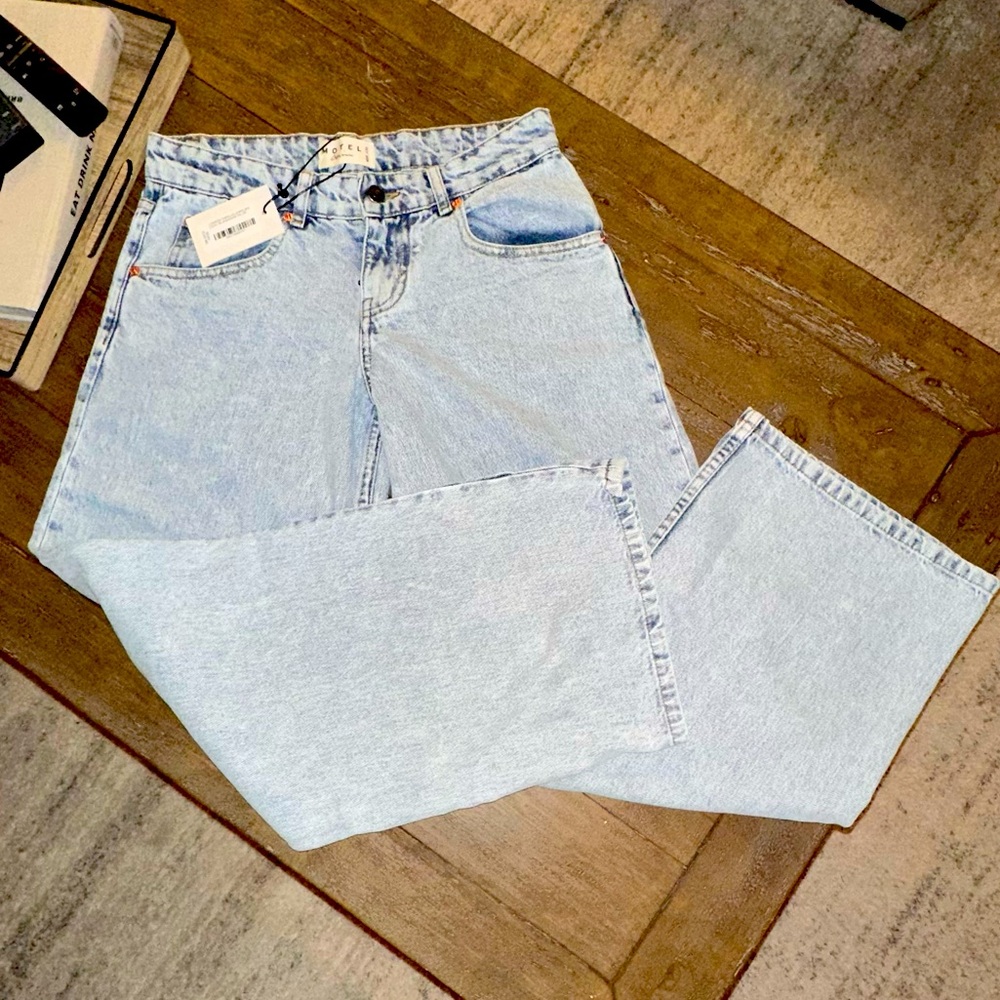Motel Rocks summary Low Rise Parallel Jeans in 80s Light Blue Wash